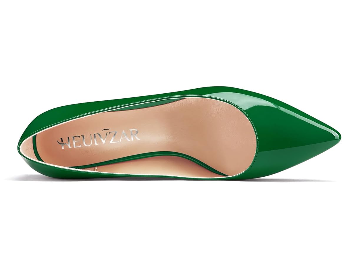 HEUIVZAR Women Pumps Pointed Toe Low Kitten Heel Slip-on