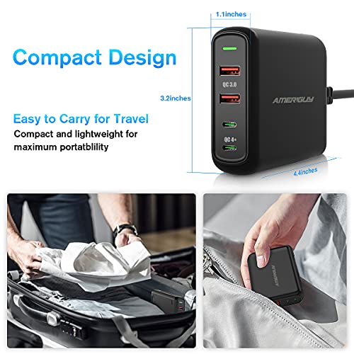 USB C Charger, 150W Power Delivery Quick Charger Station with Type C 100W/87W/60W Laptop Fast Charger for MacBook Pro/Air,iPad Pro,Dell,Lenovo, iPhone 12/11/Pro/Max/XR/XS/X,Galaxy,Pixel