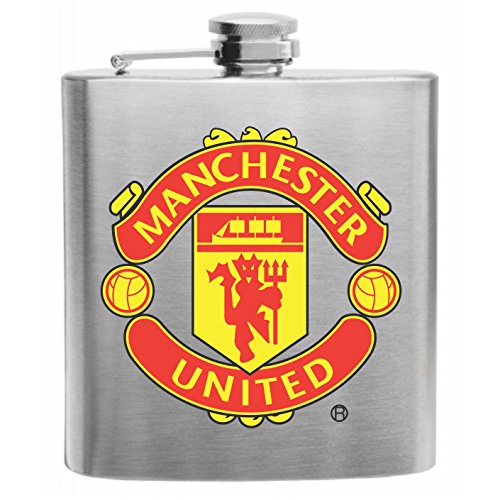 Manchester United Football Soccer Club Stainless Steel Hip Flask 6oz Gift