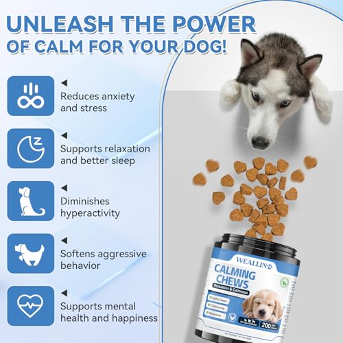 200 PCS Hemp Calming Chews for Dogs 200, Advanced Calming Treats for Dogs with Hemp Oil Melatonin Chamomile for Anxiety Relief, Separation, Stress Relief - Chicken Flavor - Image 3