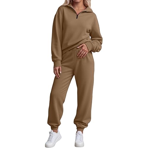 Women Sweatsuits 2 Piece Set Half Zip Pullover Sweatshirts Jogger Pants Lounge Sets Tracksuits Set Fall Ouftit Clothes