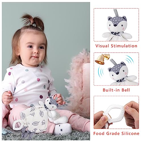 Baby Shower Gifts, New Baby Boy Gift, Baby Hampers Gift Basket Unisex, 7 in 1 Newborn Baby Gifts- A Baby Blanket, Lovey Security Blanket, Bib, Wooden Rattle Toy, Socks, Baby Boy Gifts - Image 3