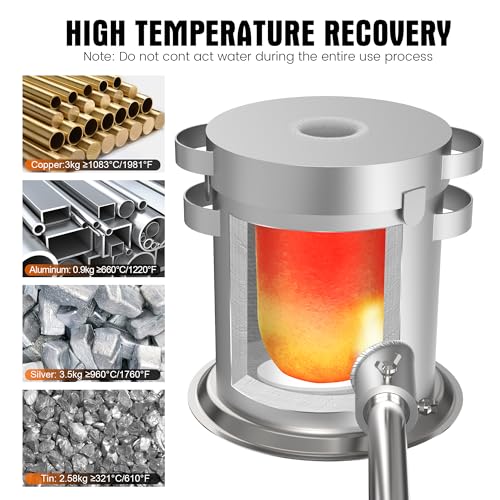 Nelyrho NY-003 3Kg Stainless Steel Propane Melting Furnace Kit With Crucible And Tong Complete Home Foundry Set For Scrap Metal Recycling Gold thumb #2