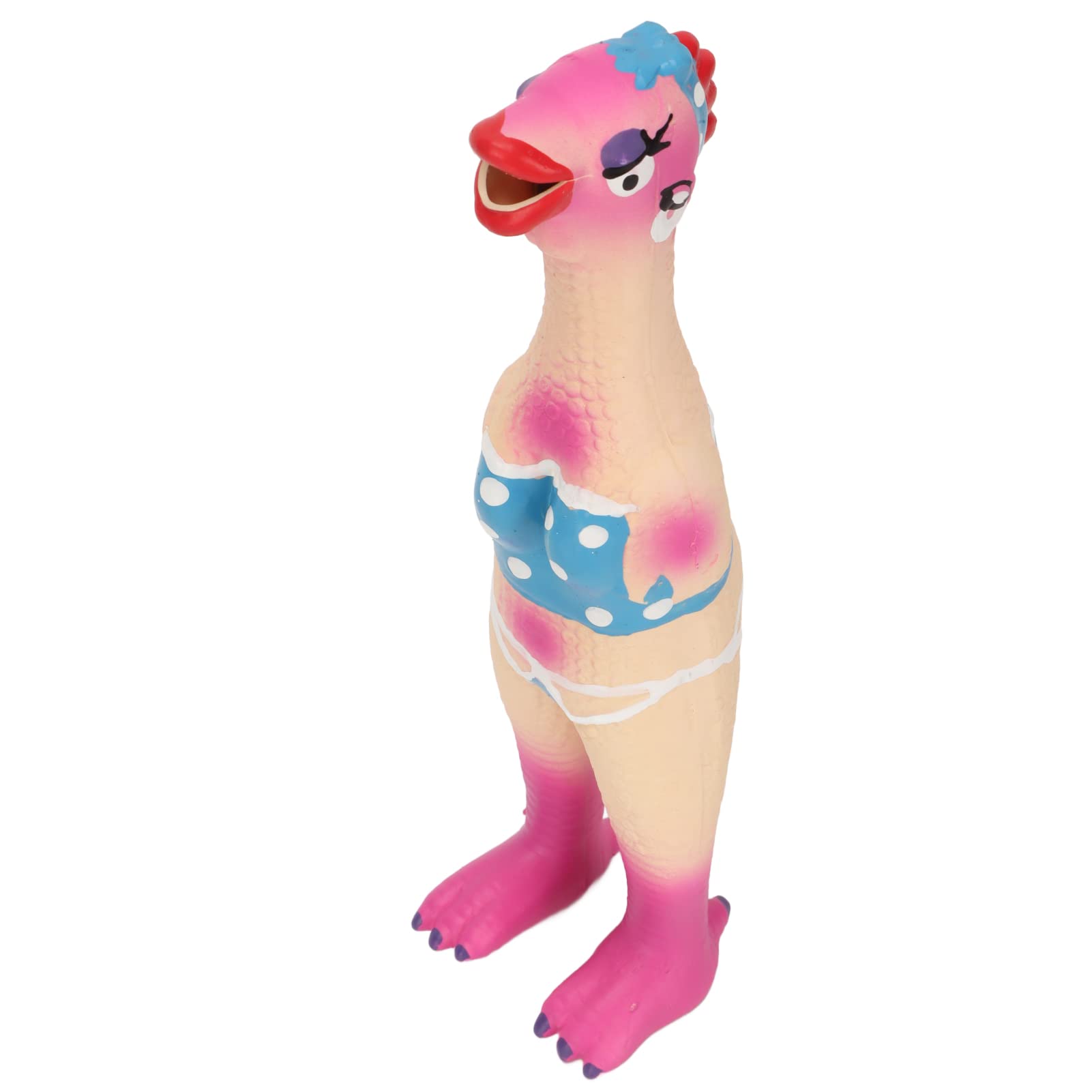 Akozon Squeaky Chicken Dog Safe Bite Resistant Elastic Teeth Grinding Hand Painted Funny Interactive Squeaky Dog Pirate Chicken Squeaky Chicken Dog (OK Chicken)