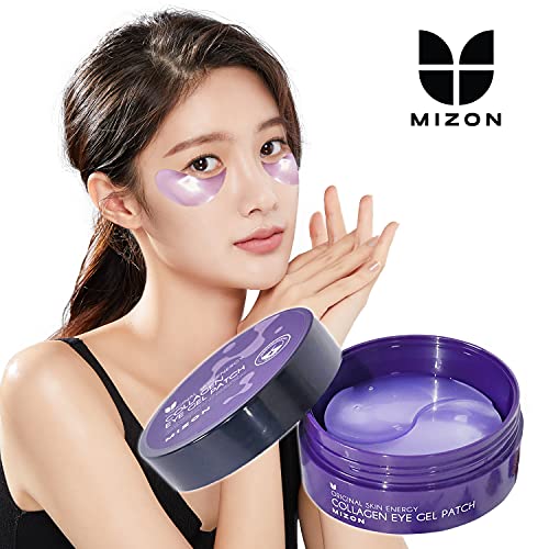 MIZON Marine Collagen Eye Gel Patch with Hydrolyzed Collagen, Caviar, and Chamomile for Firming, Nourishment, and Wrinkle Care- Korean Eye Mask– 60pcs – Stocking Stuffers