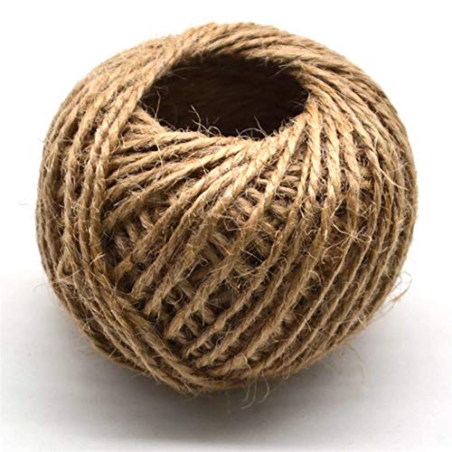 Zkenshan-Natural Jute Twine Hemp Rope Wedding Gift Wrapping Cords Home Woven Decorative DIY Crafts, 2mm 30M/Roll Natural Jute Twine Burlap String, Natural Jute Fiber (Color : Blue)