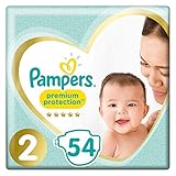 Pampers Premium Protection Baby Windeln, Gr.2 Mini (4-8 kg), Value Pack, 1er Pack (1 x 54 Stück)