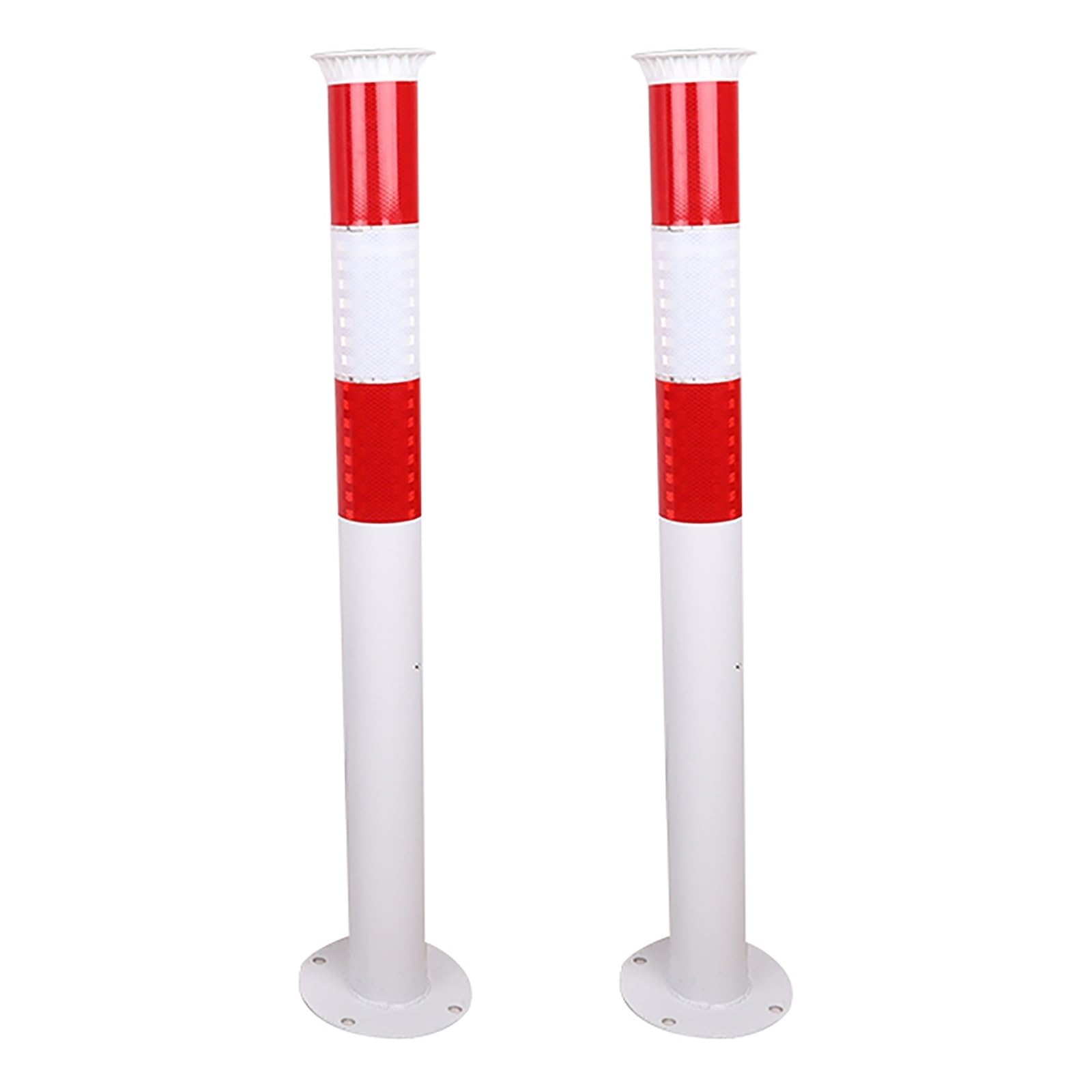 Poteau de sécurité rouge en acier lot de 2 barrières anti-collision