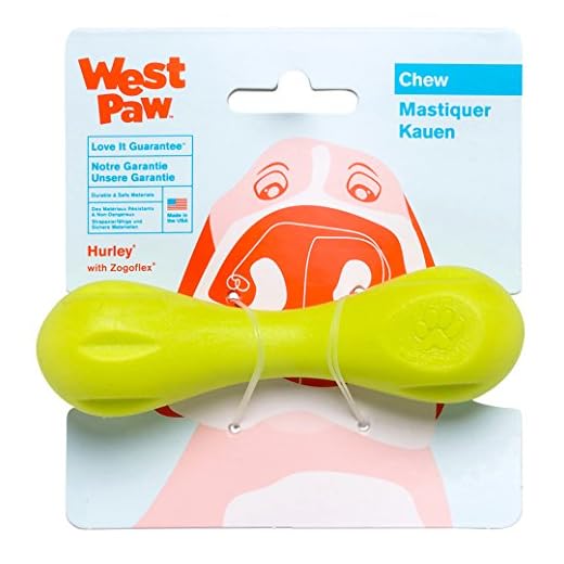 West Paw Zogoflex Hurley Dog Bone Chew Toy – Floatable Pet Toys for Aggressive Chewers, Catch, Fetch – Bright-Colored Bones for Dogs – Recyclable, Dishwasher-Safe, Non-Toxic, X-Small, Granny Smith