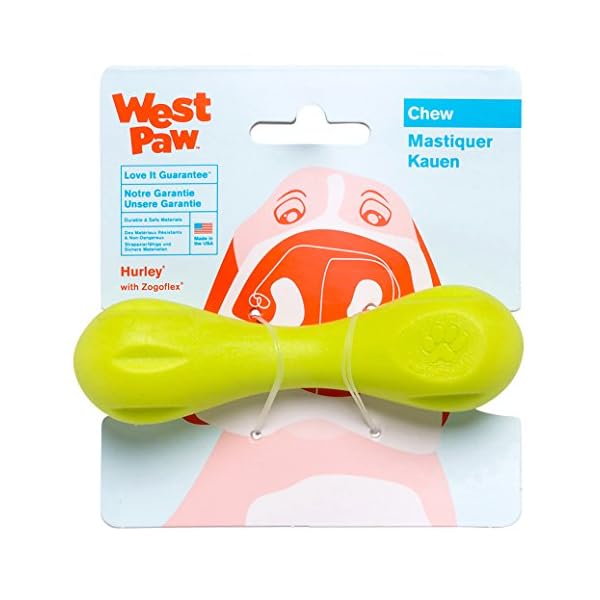 West Paw Zogoflex Hurley Durable Dog Bone Chew Toy for Aggressive Chewers, 100% Guaranteed Tough, It Floats!, Made in USA, Mini, Granny Smith West Paw Zogoflex Hurley Durable Dog Bone Chew Toy for Aggressive Chewers, 100% Guaranteed Tough, It Floats!, Made in USA, Mini, Granny Smith