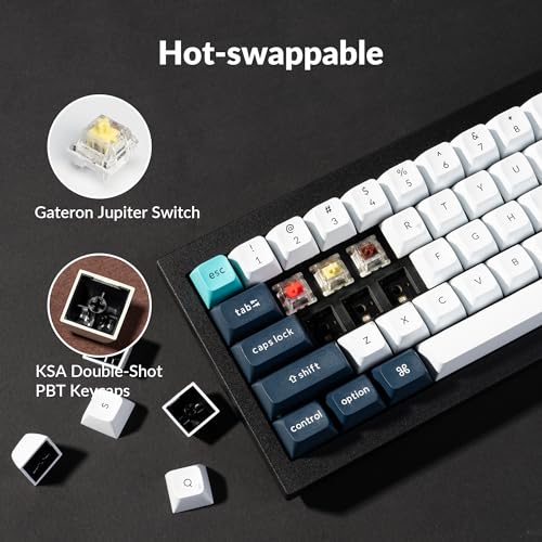 Image of Keychron Q2 Max Wireless Custom Mechanical Gaming Keyboard, QMK /VIA Programmable Knob 2.4 GHz /Bluetooth 5.1 /Wired, 65% Compact RGB Hot-Swap with Gateron Banana Switch for Mac Windows Linux - Black