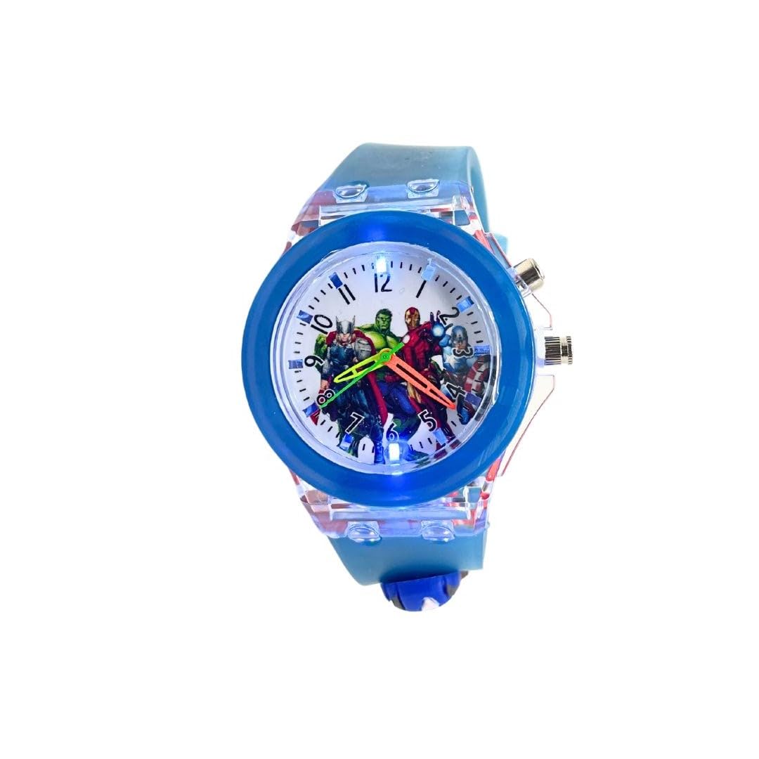 ZOVUTA Latest 3D Colorful Cartoon Character Wrist Watch with Glowing 7 Colors Light | Best Birthday Return Gift for Boys and Girls (for Age: 3-13 Years) (Blue-Captain America) (B0CYPZMX1W) Amazon Price History, Amazon Price Tracker
