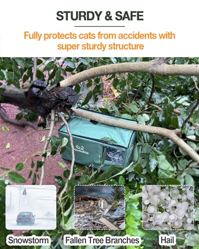 Jlsame ZKB Heated Cat House For Outdoor Cat In Winter, Waterproof & Insulated Feral Cat House Weatherproof Heated Cat Shelter Kitty Bed With Pet Heating Pad, Warm House For Outside Stray Barn Cat thumb #2