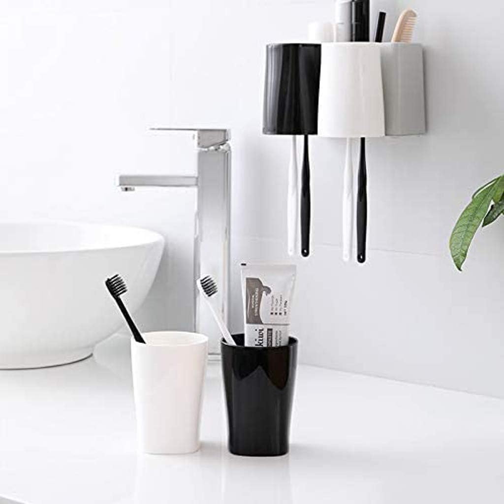 Nordic Household Mouthwash Cup Holder Brushing Cup Holder, Two Piece Wall Mounted Toothbrush Storage Rack