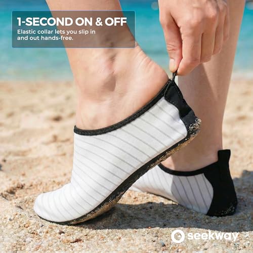 Image of SEEKWAY Water Shoes Women Men Adult Quick-Dry Aqua Socks Barefoot Non Slip for Beach Swim River Pool Lake surf Black SK002(U)