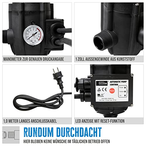 Interruptor de presión de 230 V, 10 A y 10 Bar con protección de funcionamiento en seco 5