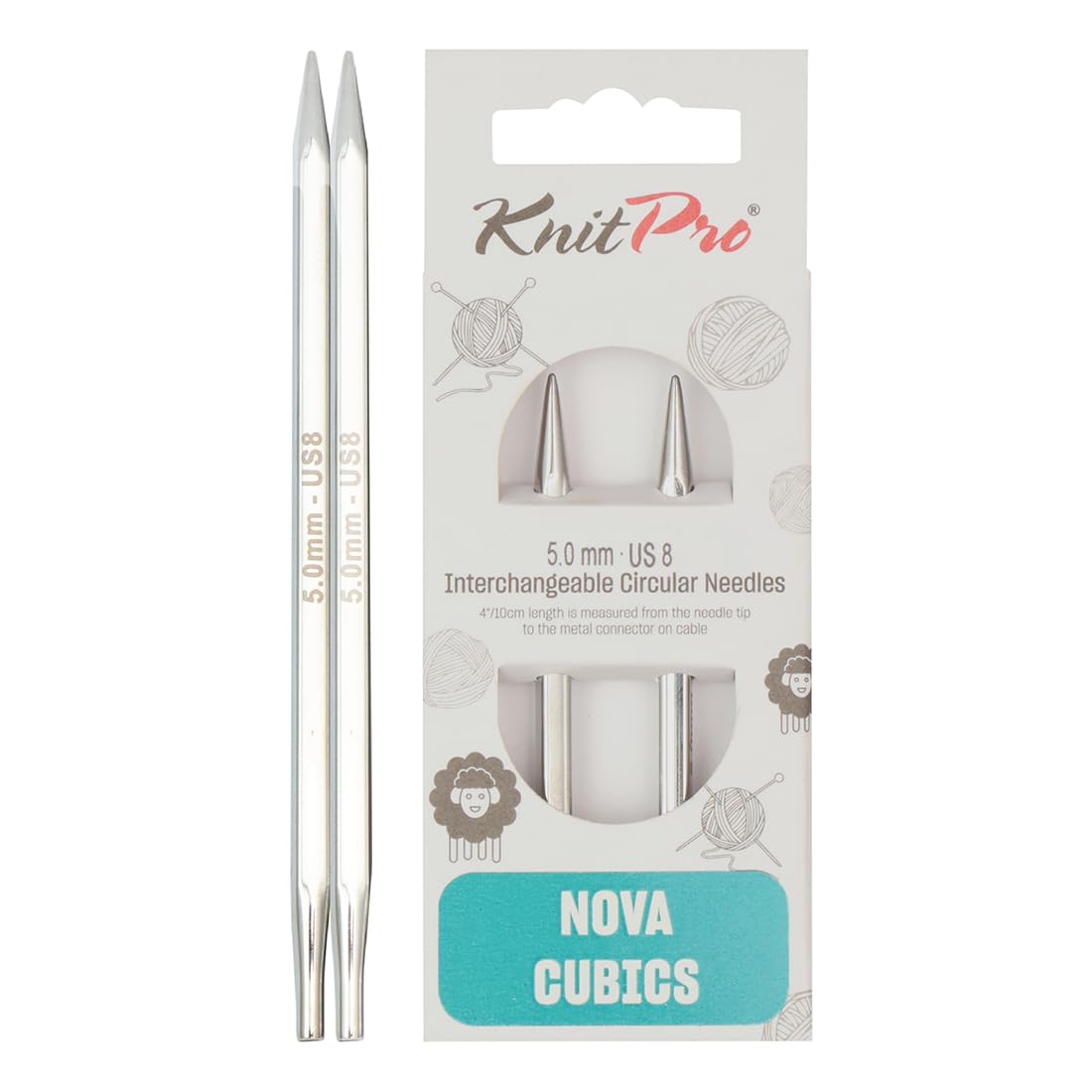 KnitPro Nova Cubics Interchangeable Circular Needles 5" (13cm) | 5.00mm