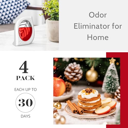 Image of Air Freshener for Home, 4 Pack, Apple Cinnamon, Odor Eliminator for Small Area Closets Bathroom Pets Strong Odor, Up to 120 Days