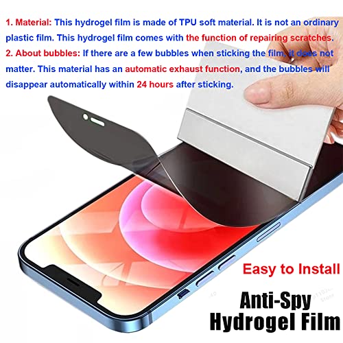 Yiiloxo Hydrogel Film Privacy Screen Protector Compatible With Iphone 14 Pro [Anti-Spy] High-Sensitivity Soft Protective Film [Not Tempered Glass] #TOP2