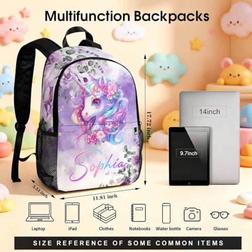 Image of Custom Backpack for Girls Kids Personalized Backpacks Set Back to School