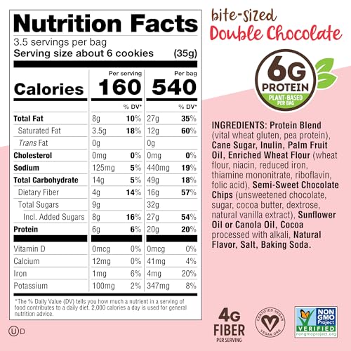 Image of Lenny & Larry's The Complete Crunchy Cookie, Double Chocolate, 6g Plant Protein, Vegan, Non-GMO, 4.25 Ounce Pouch (Pack of 6)