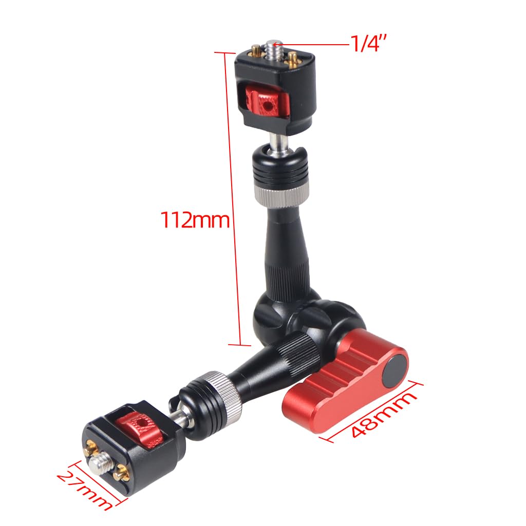 Brazo mágico de 7 "Brazo de sujeción articulado 1/4 para Flash LCD Monitor SLR DSLR Cámara (negro)