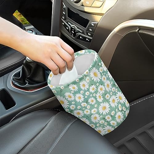 Image of Daisy Green Auto Garbage Can Vehicle Trash Can Rubbish Bag Multipurpose Hanging Headrest Road Trip Must Haves for Kids Car Decor