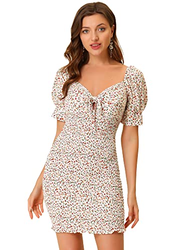 square neck puff sleeve bodycon dress Allegra K Women's Sweetheart Floral Smocked Small White at Amazon Women's Clothing store mde26 this red midi dress Waist Size:37″ Designer Bridesmaids Dresses -
