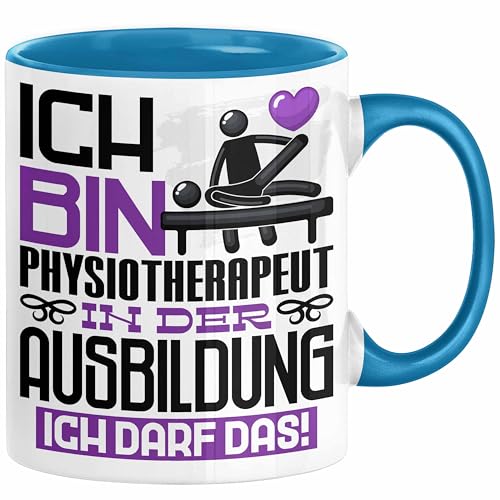 Physiotherapeut Ausbildung Tasse Geschenk Ich Bin Physiotherapeut In Der Ausbildung Ich Darf Das Geschenkidee Spruch (Blau)