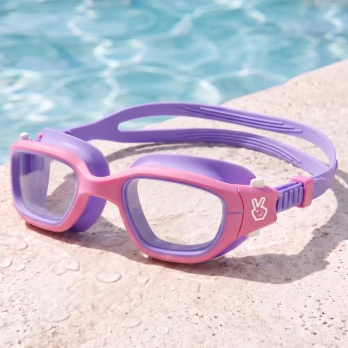 Image of Vvinca Kids Swim Goggles, Swimming Goggles for Kids 3-14 Anti-Fog UV Protection No Leak Pool Glasses for Boys Girls