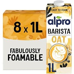 Alpro Barista Oat Drink Long Life Milk Alternative 1L (8 Pack) | Vegan, Dairy Free and Lactose Free Milk Alternative
