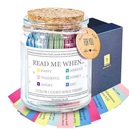 Bible Verse Prayer Jar - Daily Scripture Readings for Emotions Hope Encouragement - Christian Gifts for Women Mom