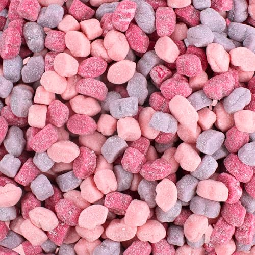 Cupid's Sour Smooches - Gummy Sugar Lips - Pucker Up Sour Candy Lips - Cherry, Grape, and Strawberry Flavored Sours Lip Valentine's Day Candy (1 Pound)