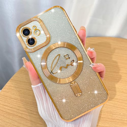 Image of ZIYE Magnetic Case Designed for iPhone 11 Glitter Case-Gold