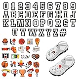 62 Pièces PVC Pins Crocs, Accessoires Crocs, Décorations De Numéro Lettre Breloques, Po...