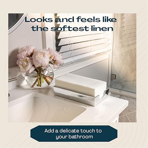 Image of 400-Pack Disposable Guest Towel Paper Napkin - Disposable Cloth-Like Guest Towels - Soft And Absorbent Tissue Paper For Kitchen, Bathroom, Party, Wedding, Or Event