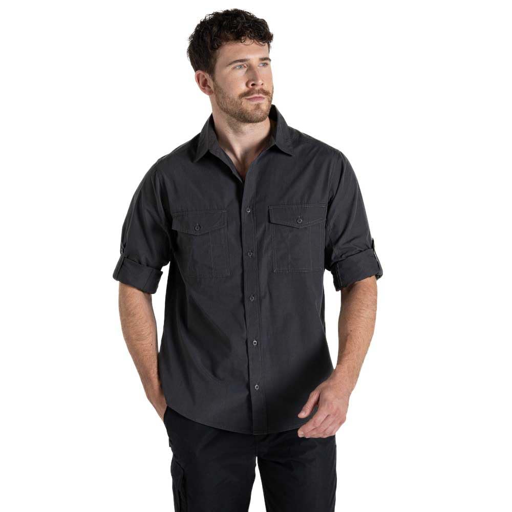Craghoppers Men's Gris Long Sleeve Recycled Polyester Shirt