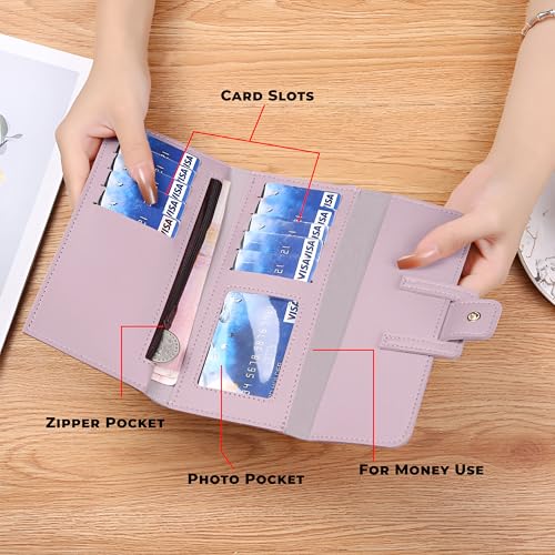 Image of Kraptick Women's Wallet -Stylish and Compact Purse Clutch Wallet for Women, Stylish Card Coin Holder, Debit Card Holder, Money Organizer and Travel Wallet for Women with 12 Slots (Light Purple)