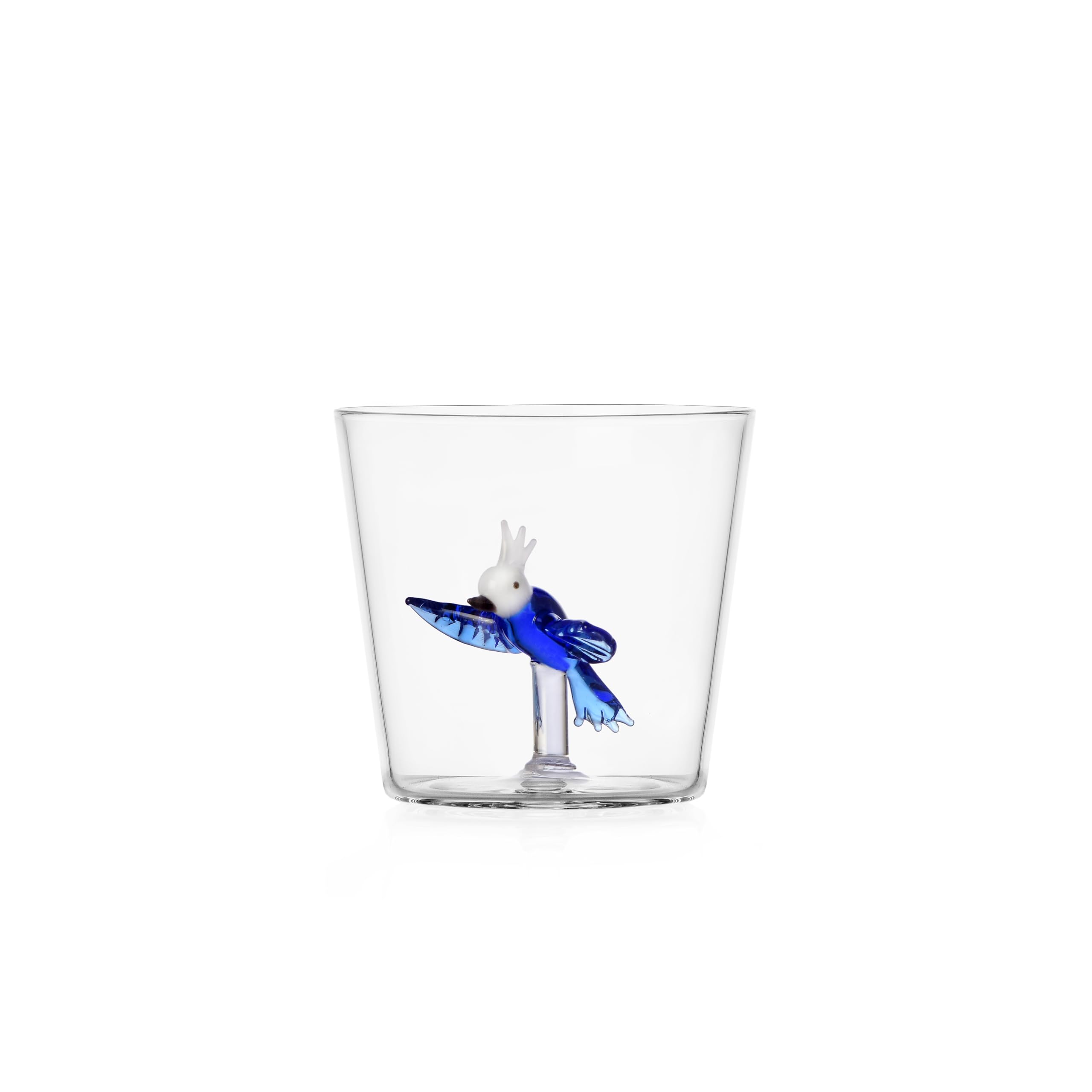 Tumbler Oiseau Tropical Bleu Ichendorf Milano 30cl en verre borosilicate fait main