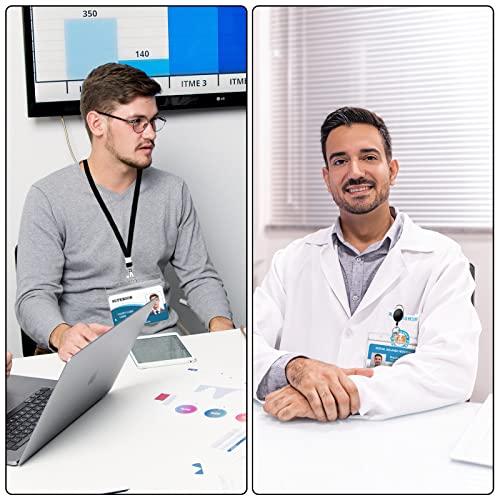 Teskyer 5 Pack Plastic Id Badge Holders, Horizontal Extra Thick Clear Card Holder With Waterproof Resealable Zip, Name Tag Badge Holder For Cruise Ship Cards, Nurses, Office And School #TOP4