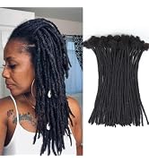 10 inch 30 Strands Loc Extensions Human Hair, 0.6cm Width 100% Human Hair Dreadlock Extensions fo...