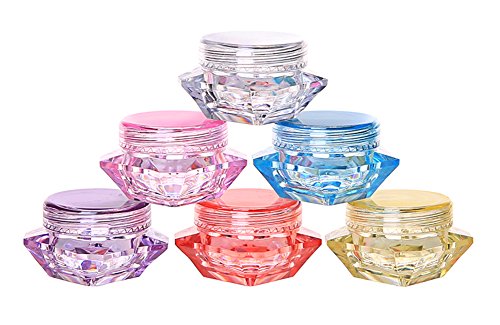 Wowlife 60pcs 5 g / 5 ml Kosmetik Probe Container Diamant Kunststoff Gläser für Creme, Lidschatten, Nägel, Puder, Schmuck, Lippenbalsam, Toners Cover