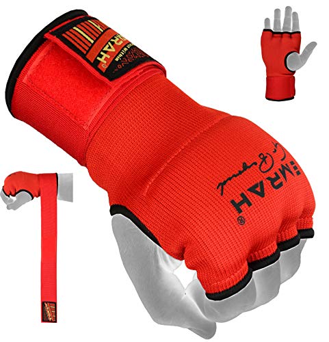 EMRAH PRO Training Boxing Inner Gloves Hand Wraps MMA Wraps Mitts - X (Red, Large)