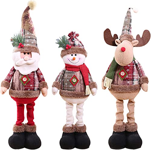 1/3PCS Christmas Dolls Tree Decor New Year Ornament Reindeer Snowman Santa Claus Standing Doll Decoration Merry Christma