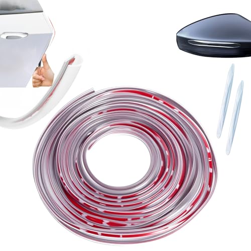 5 m de protection de bord de portière de voiture + 2 pièces de protection de bord de rétroviseur en forme de U, kit de garniture en caoutchouc anti-collision