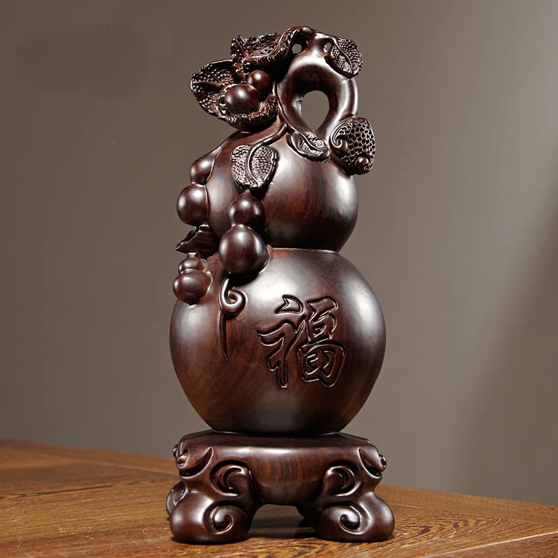 瓢箪ひょうたん木彫縁起物【福】