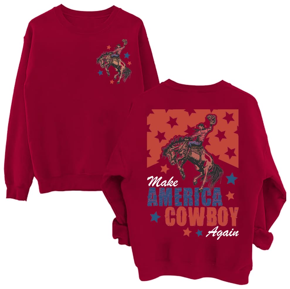 DarkJoy Make America Cowboy Again Sweatshirt, Make America Cowboy Again Shirt, Unisex Sweatshirt