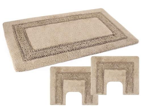 PHP Parure Bagno 3 Pedane MELISSA Antiscivolo MANDORLA