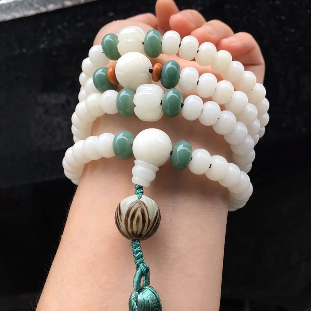 Collana con Braccialetto di Perline Bodhi 108 Radice Nappa