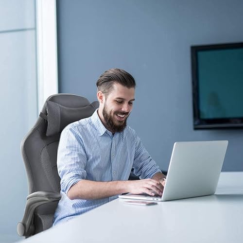 Miniatura 58 de Silla ergonómica para videojuegos, silla de juegos de piel sintética con reposacabezas, silla de carreras para computadora con soporte lumbar, silla